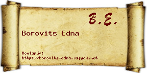 Borovits Edna névjegykártya